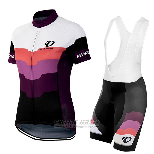 2016 Cycling Jersey Women Pearl Izumi Black and Purple Short Sleeve and Bib Short